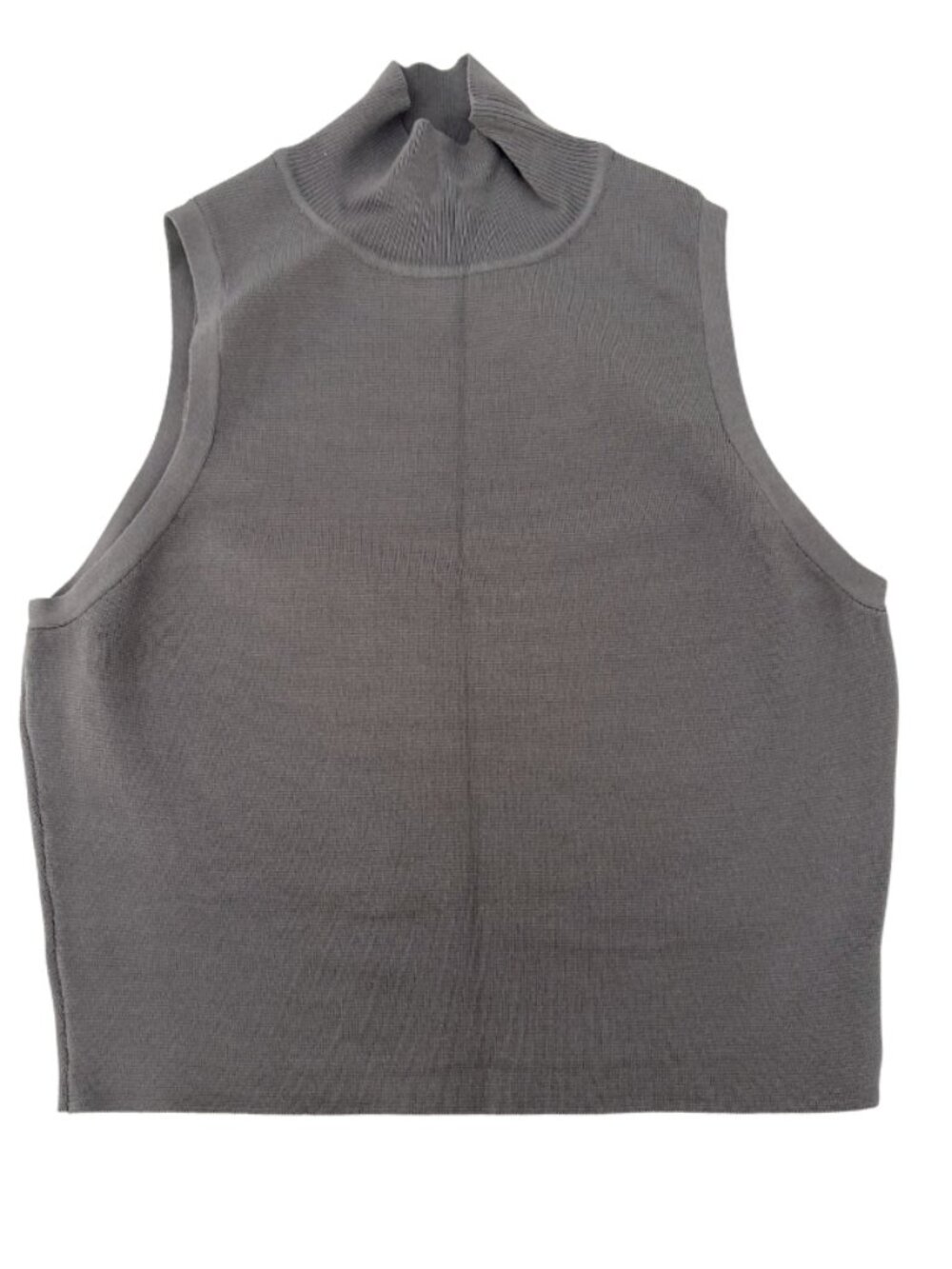 ZARA Gray High Neck Ribbed Knit Sleeveless Crop Sweater Tank Top